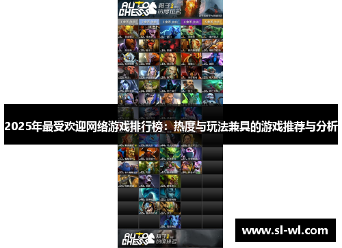 2025年最受欢迎网络游戏排行榜：热度与玩法兼具的游戏推荐与分析
